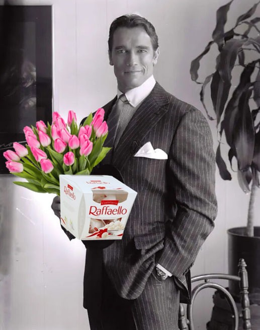 Create meme: Arnold Schwarzenegger , John Peppard, the young Schwarzenegger