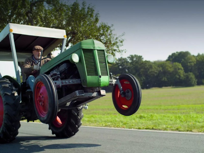 Create meme: tractor tractor, farting tractor, crazy tractor