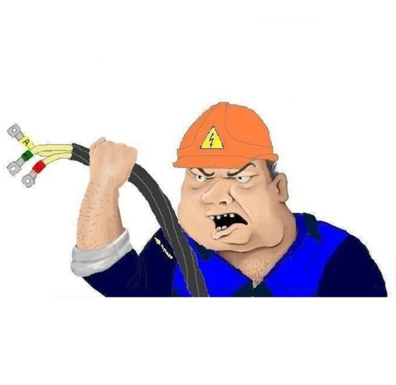 Create meme: funny electricians, funny electrician, electrician services