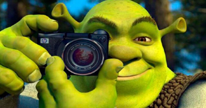 Create meme: shrek with a camera, Shrek with camera meme, Shrek 
