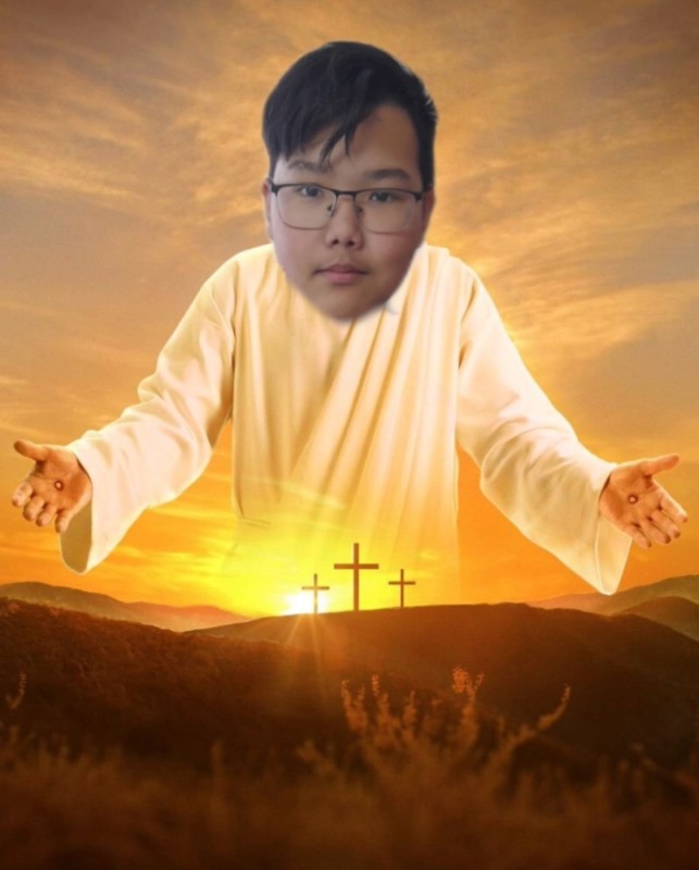 Создать мем: азиат, jesus my king, иисус бог