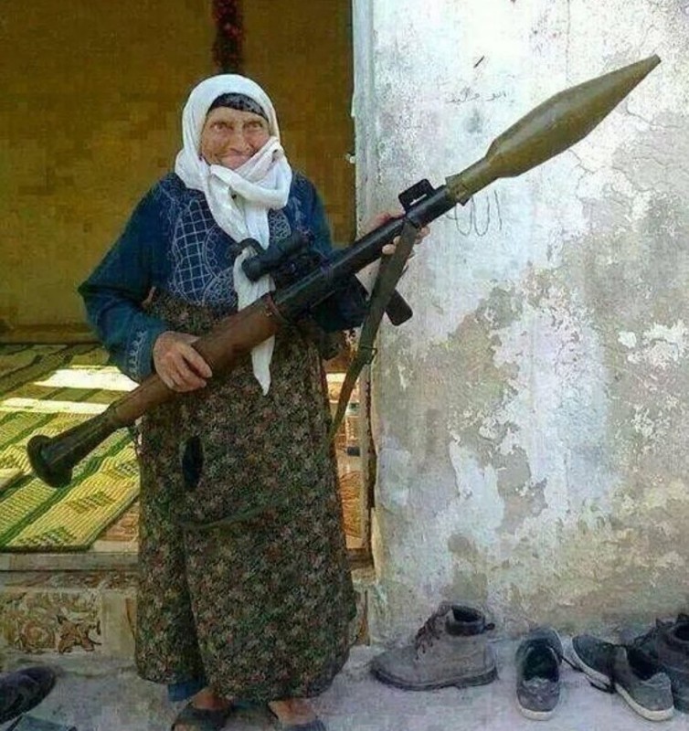 Create meme: granny with a gun, counter-strike, the Taliban in afghanistan