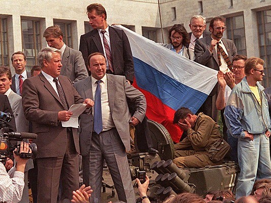 Create meme: The August 1991 coup of the USSR, gkchp 1993 Yeltsin, Yeltsin 
