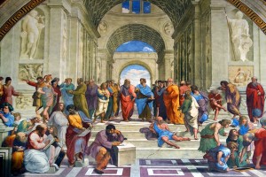 Создать мем: афинская школа, фреска афинская школа рафаэль, картина рафаэля афинская школа