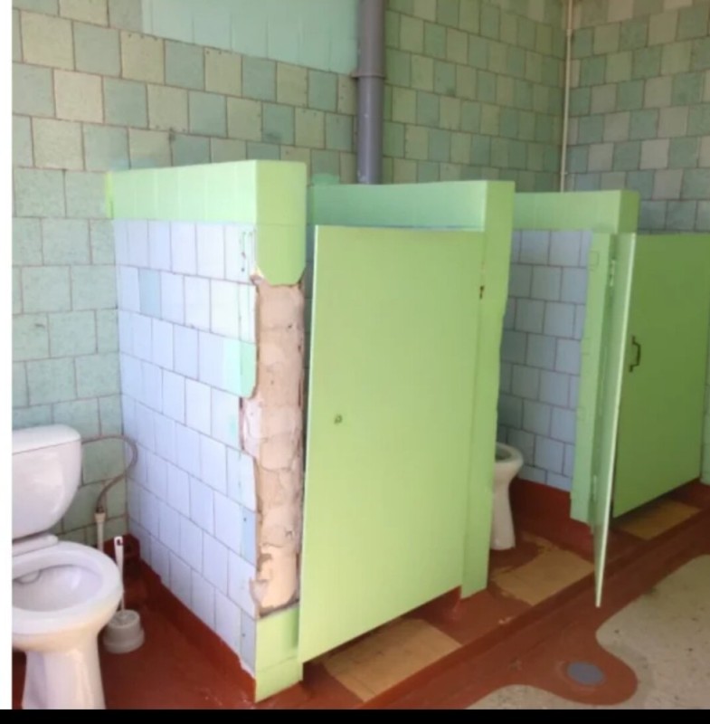 Create meme: toilet at school, school toilet in russia, toilets in a Russian school
