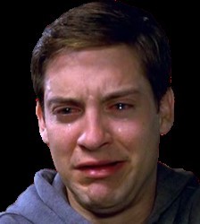 Create meme: male, spider-man, crying Tobey Maguire