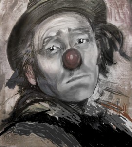 Create meme: clown, clowns are the saddest people, sad clown sketch