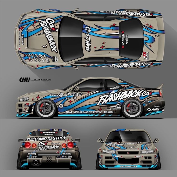 Создать мем: винил на с15 развёртка, развертки винилов, nissan skyline r32 livery развертка