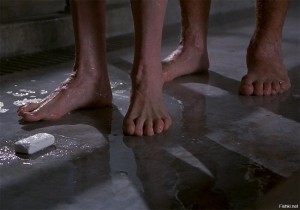 Create meme: feet, dropped the soap in prison