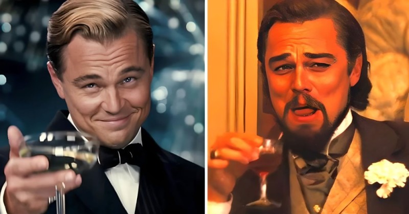Create meme: DiCaprio Django , DiCaprio with a glass, dicaprio with a glass of django