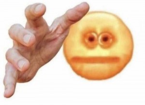 Создать мем: человек, курсед имодзи, emoji hand