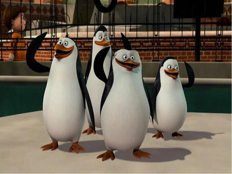 Create meme: smiling and waving penguins from Madagascar, the penguins of Madagascar , the penguins of Madagascar 2