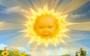 Создать мем: солнце из телепузиков без фона, солнце телепузики, солнышко из телепузиков