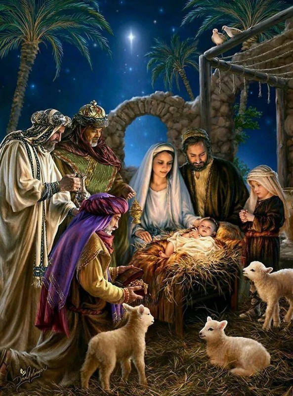 Создать мем: рождественский вертеп иисус христос, рождество иисуса, рождество христа