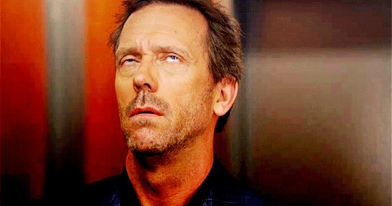 Create meme: Hugh Laurie , Dr. house , Dr. House rolls his eyes