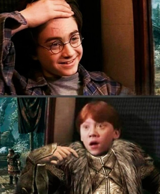 Create meme: Harry potter ron, funny harry potter, Harry potter and ron meme