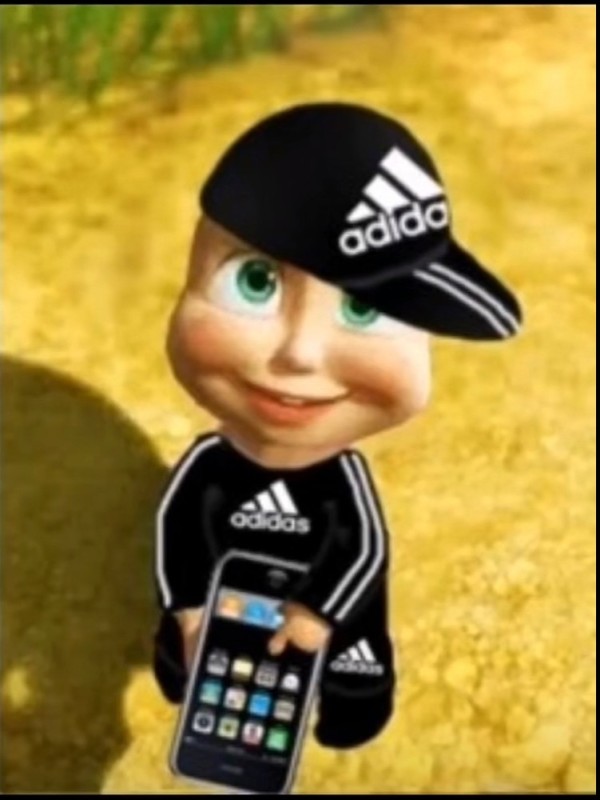 Create meme: Tikhon in Adidas, Masha and the bear in adidas, Gopnik in Adidas