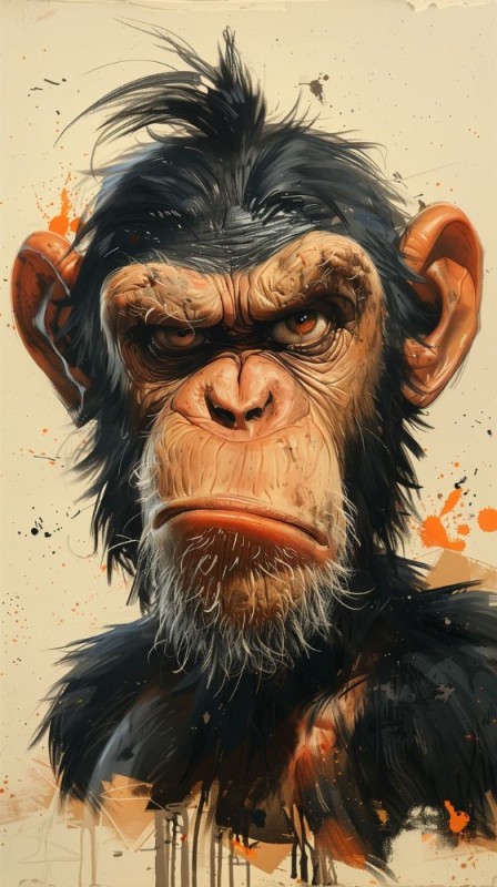 Создать мем: обезьяна морда, картина обезьяны, лицо обезьяны