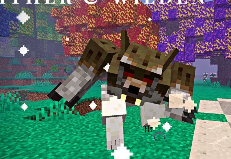 Create meme: wolf minecraft, cavegame, werewolf mod in minecraft