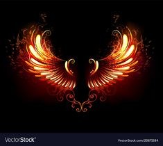 Создать мем: Wings Phoenix, птица феникс, огненные крылья вектор