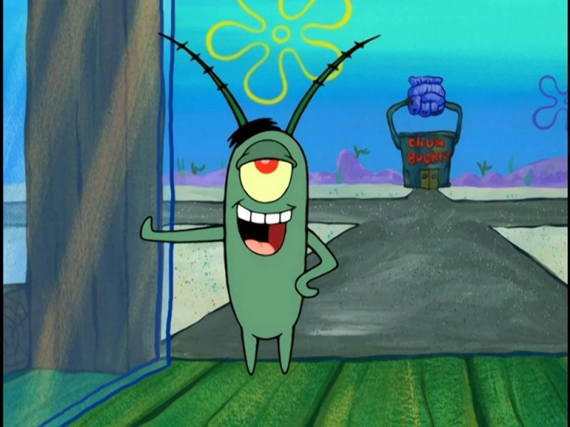 Создать мем: планктон из спанч, большой планктон из спанч боба, губка боб планктон