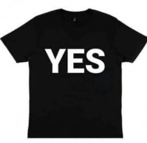 Создать мем: футболка женская yes no, yes, just say yes футболка