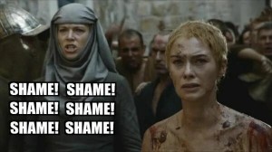 Create meme: Cersei Lannister, shame game of thrones