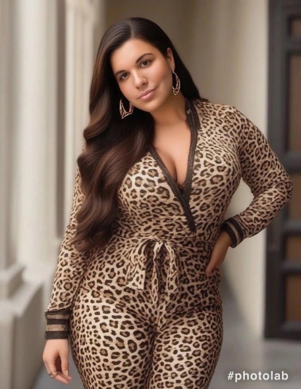Create meme: beautiful buxom big ones in leopard jumpsuits, Stefania leopard jumpsuit, women's overalls