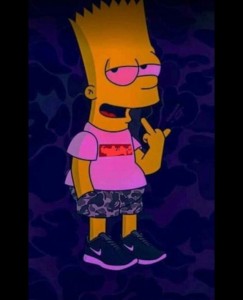 Create meme: Bart Simpson purple, Bart Simpson lil pump, the simpsons top pictures