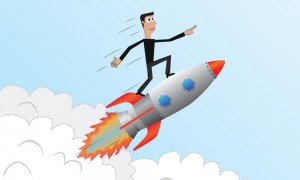 Создать мем: человечек на ракете, ракета бизнес иллюстрация, человек на ракете вектор