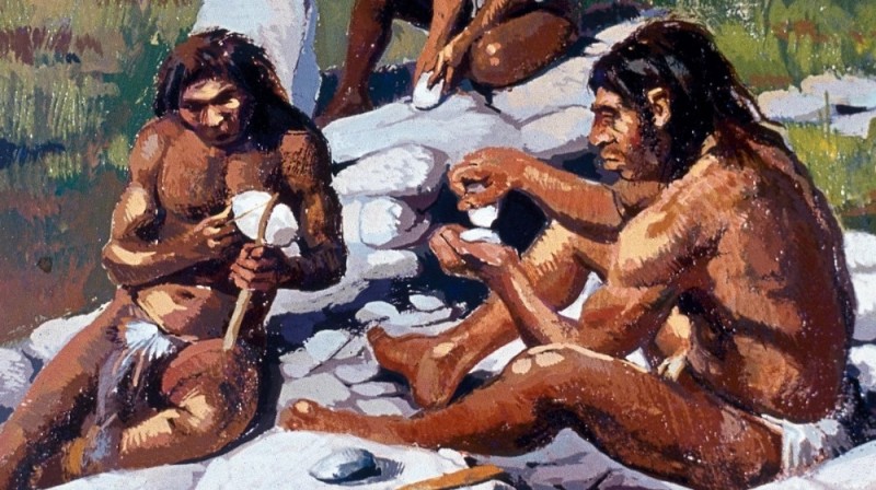 Create meme: louis figuier "primitive man", ancient people , ancient man