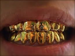 Create meme: golden teeth, gold crowns on teeth, golden grillzas