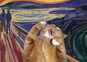 Создать мем: fatcatart светланы петровой, кот заратустра шагал, картина крик с котом
