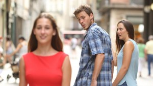 Create meme: guy, a frame from the video, distracted boyfriend meme