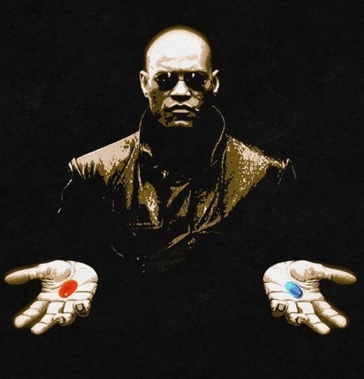 Create meme: Morpheus 2 tablets, morpheus offers pills, matrix Morpheus pills