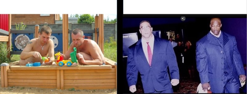 Create meme: Ronnie Coleman in a suit, the first 40 years of childhood for a man, The man in the sandbox
