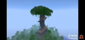 Create meme: big beautiful tree minecraft, huge tree house minecraft, beautiful tree house in love