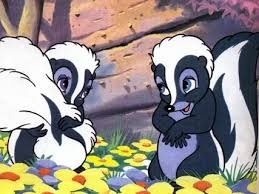 Create meme: cartoon bambi skunks, bambi skunk, skunk cartoon