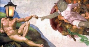 Create meme: god, michelangelo, creation of adam