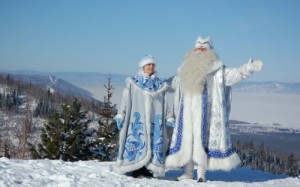 Create meme: new year in different countries of the world, Morozko Khvylya, grandfather frost and snow maiden beautiful