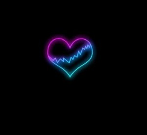 Create meme: heart on black background, heart on black background, neon heart