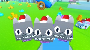 Создать мем: пет симулятор х, huge festive cat pet simulator, pet simulator