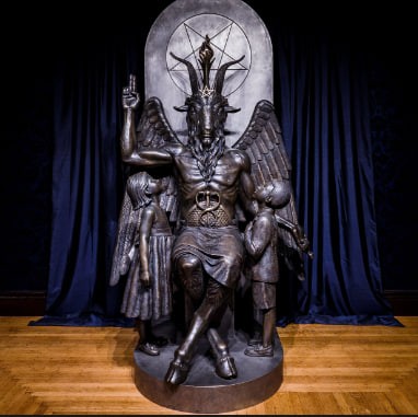 Create meme: Baphomet Church of Satan, Baphomet statue, the statue of Baphomet