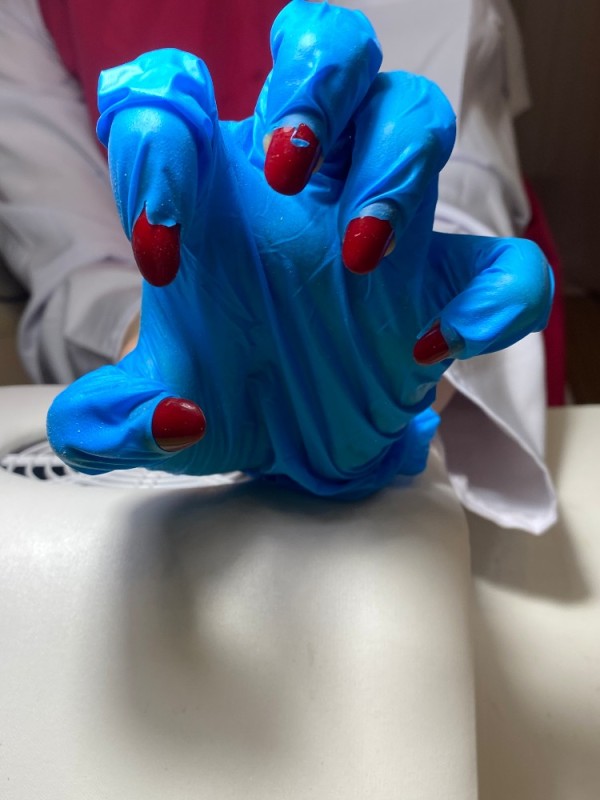 Create meme: latex gloves, blue gloves, gloves 