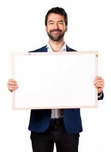 Create meme: male, holding a poster