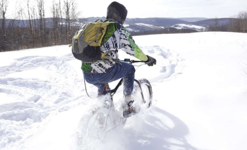 Create meme: the bike in the winter, fatbike in the snow, winter bike