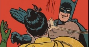 Create meme: Batman, comic Batman slap, a slap in the face