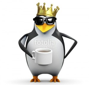 Create meme: penguin with a crown
