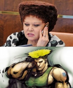 Create meme: hair Valentina Petrenko, street fighter guile, Valentina Petrenko