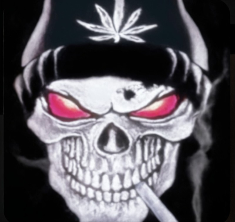 Create meme: skull sticker, skull with cannabis, soundcloud 